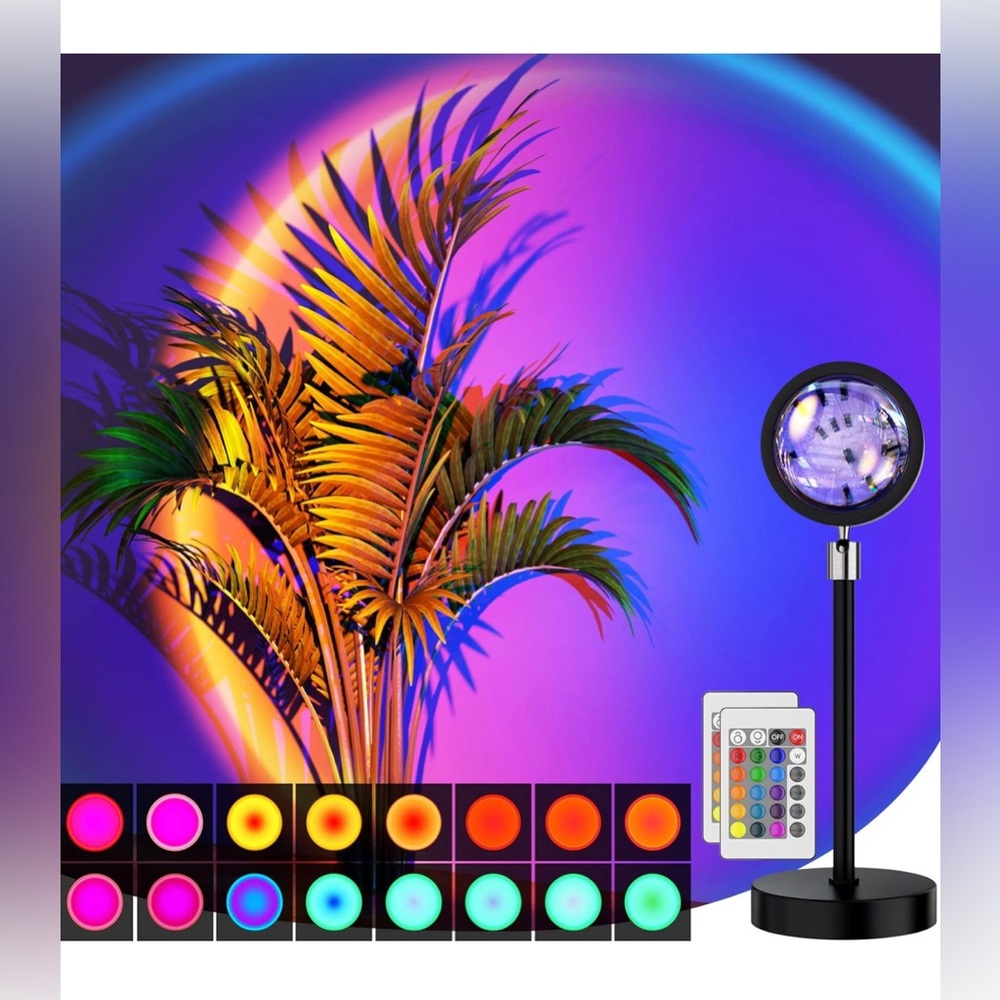 New! Unopened! Sunset Lamp Projection Led Lights with Remote, 16 Colors Night Li